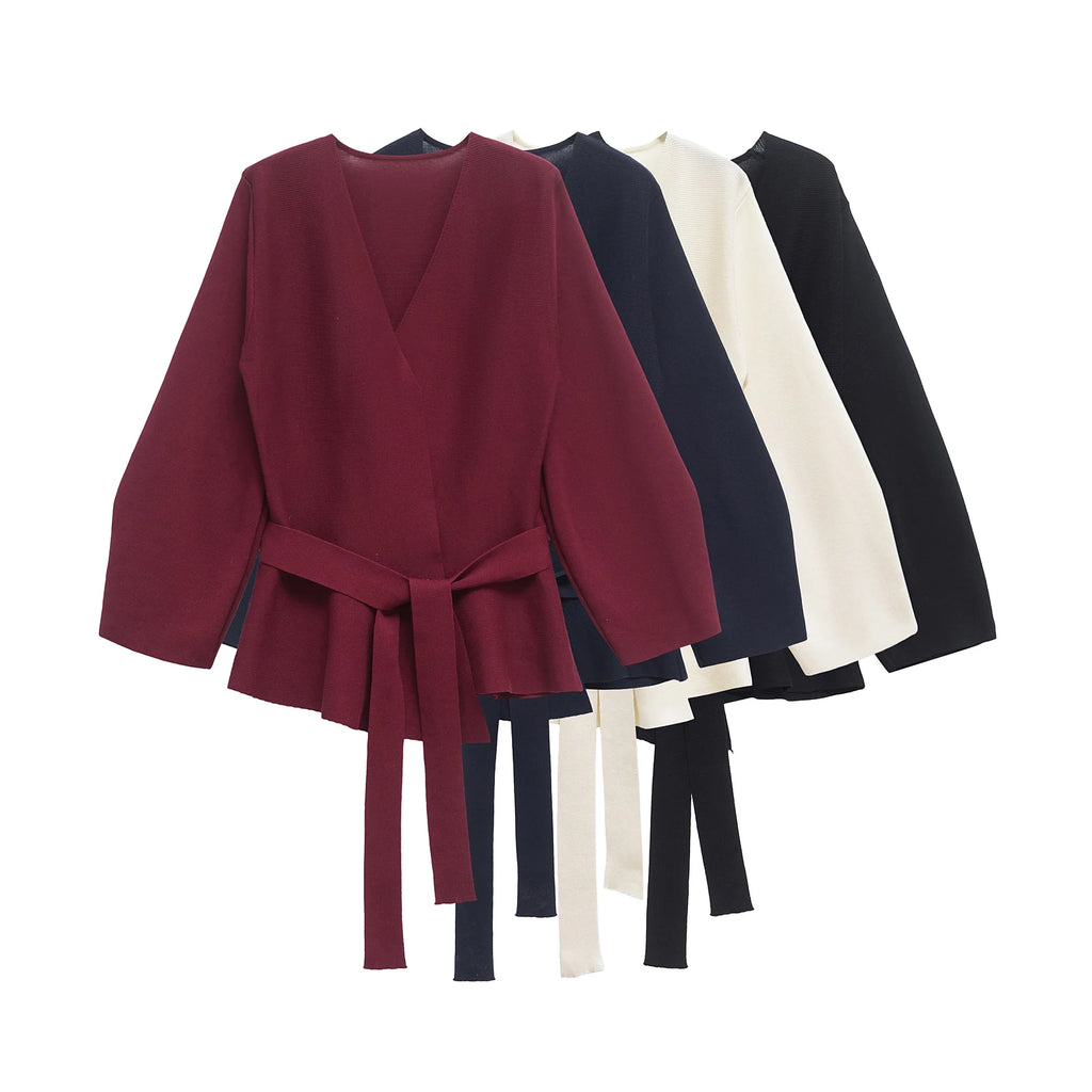 Power Knit Belted Blazer
